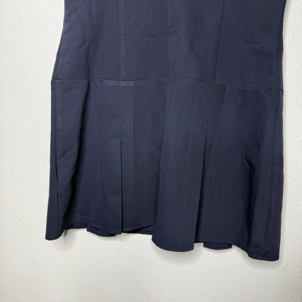 New Motel Ristia Dress Tailoring Navy Blue Womens Large Mini Preppy Babydoll - Picture 7 of 10